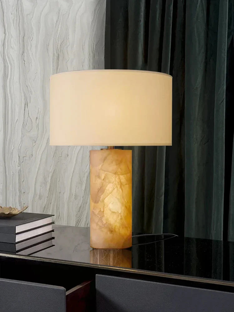 Afralia™ Marble Base Square Table Lamp LED Designer Luxury Home Decor