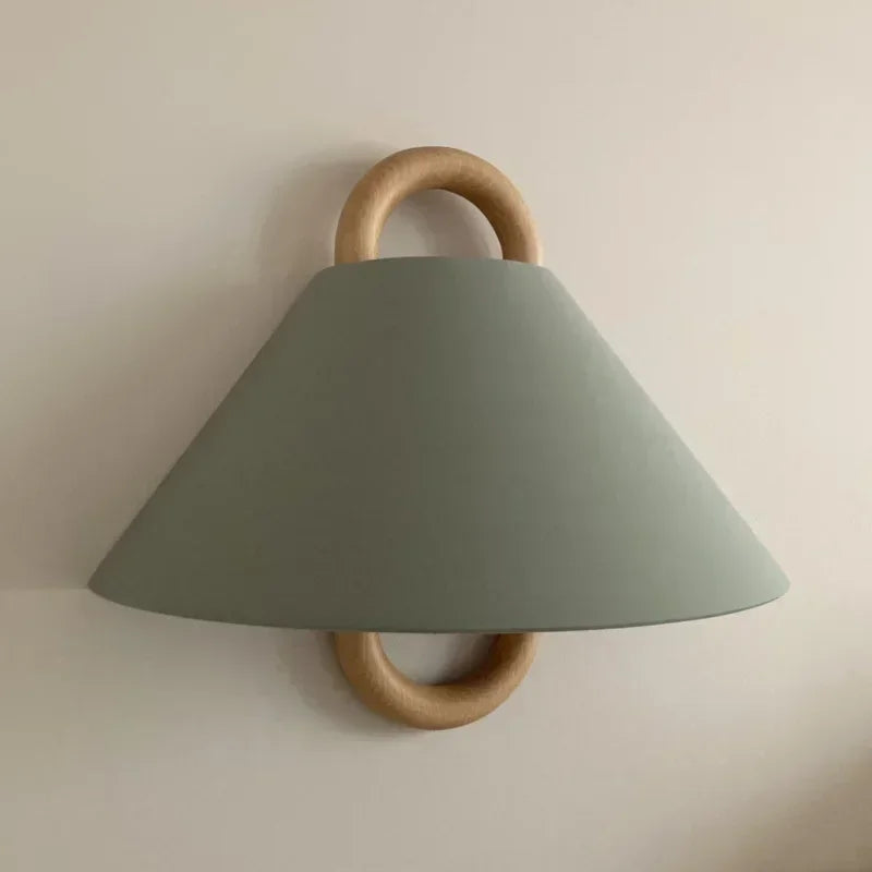 Afralia™ Beech Wood Wall Lamp: Wabi-sabi Style Fabric Art for Living Room, Bedroom, or Porch