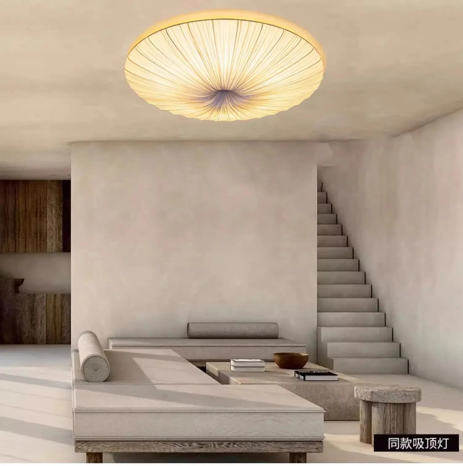 Afralia™ White Fabric Pendant Chandelier for Living Room, Bedroom, and Restaurant