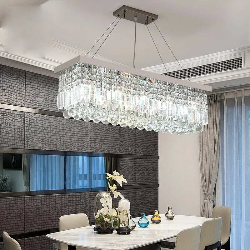 Afralia™ Crystal LED Chandelier for Home, Dining, Living Room & Bedroom