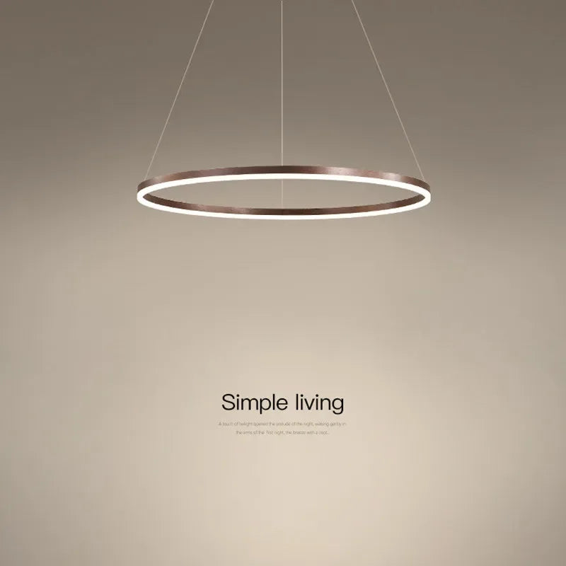 Afralia™ Modern LED Dimmable Chandelier Suspend Lighting, Aluminium Circle Ring Pendant Lights