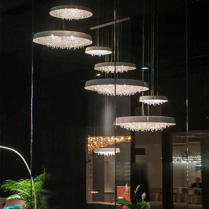Afralia™ Clear Crystal Pendant Light Chandelier for Living Room & Bedroom