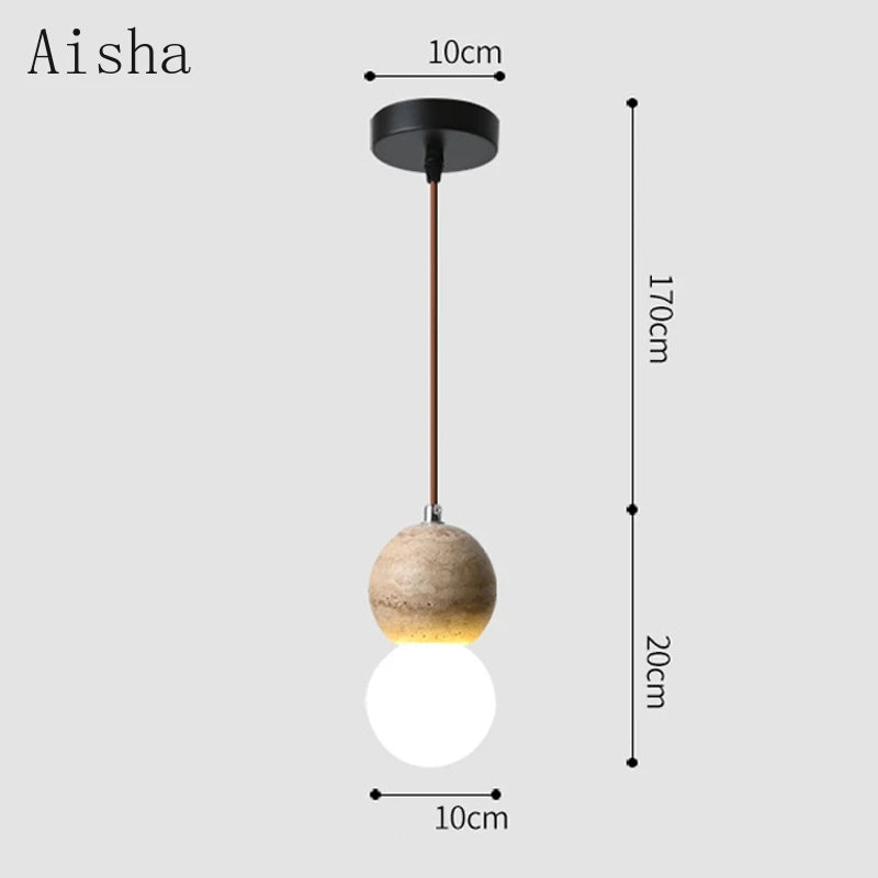 Afralia™ Yellow Cave Stone Pendant Lamp Gourd Hanging Light - Nordic Living Room Decor