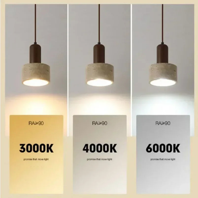 Afralia™ Elegant Wabi Sabi Travertine Pendant Lamp for Dining Desk & Kitchen Island