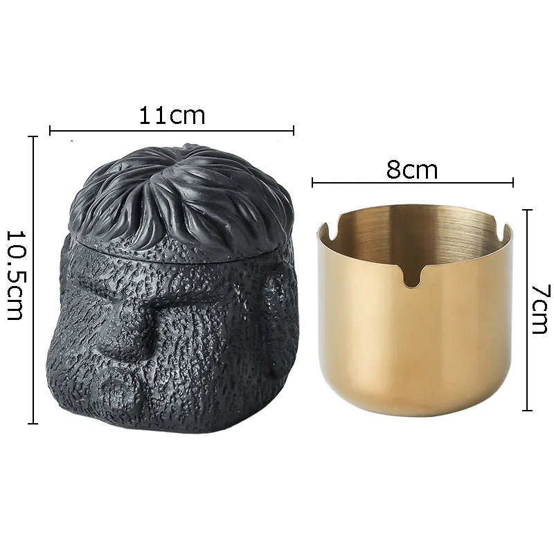 Afralia™ Abstract Figure Portraits Cement Ashtray Smoking Accessories Gift