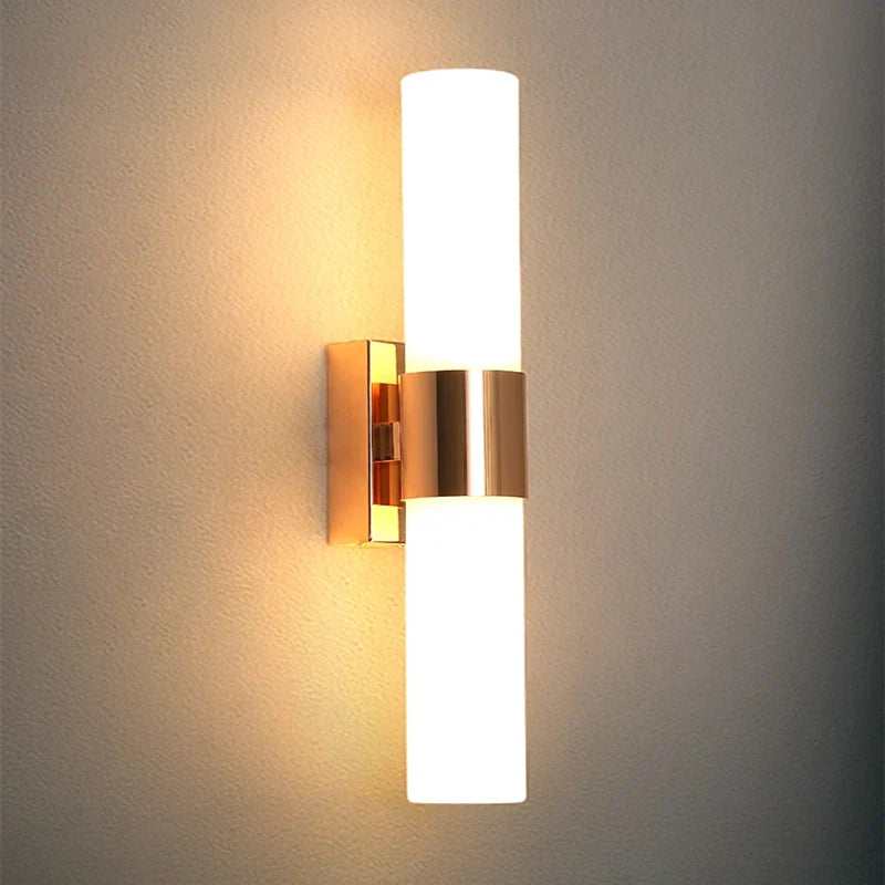 Afralia™ Modern Golden Metal Acrylic Wall Lamp 42cm
