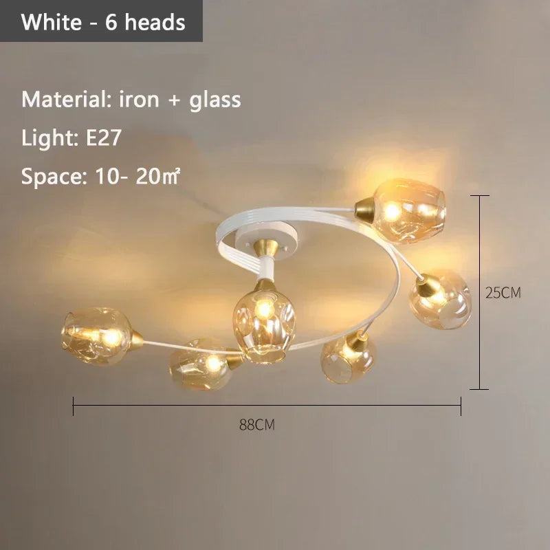 Afralia™ Nordic Glass Chandelier: Bedroom Dining Room Pendant Light Luminaires