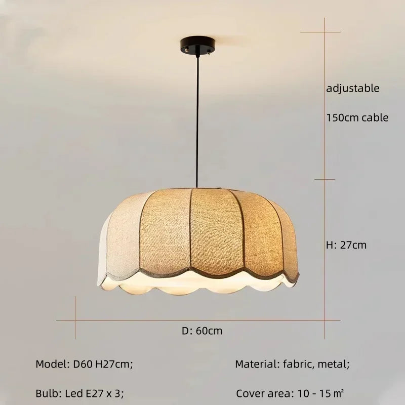 Afralia™ Nordic Linen Shade E27 LED Pendant Light for Dining Room & Bar