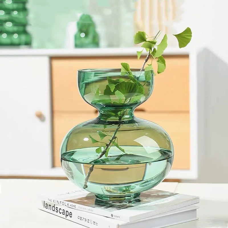 Afralia™ Green Gourd Vase: Round Geometric Circle Terrarium for Home Decor