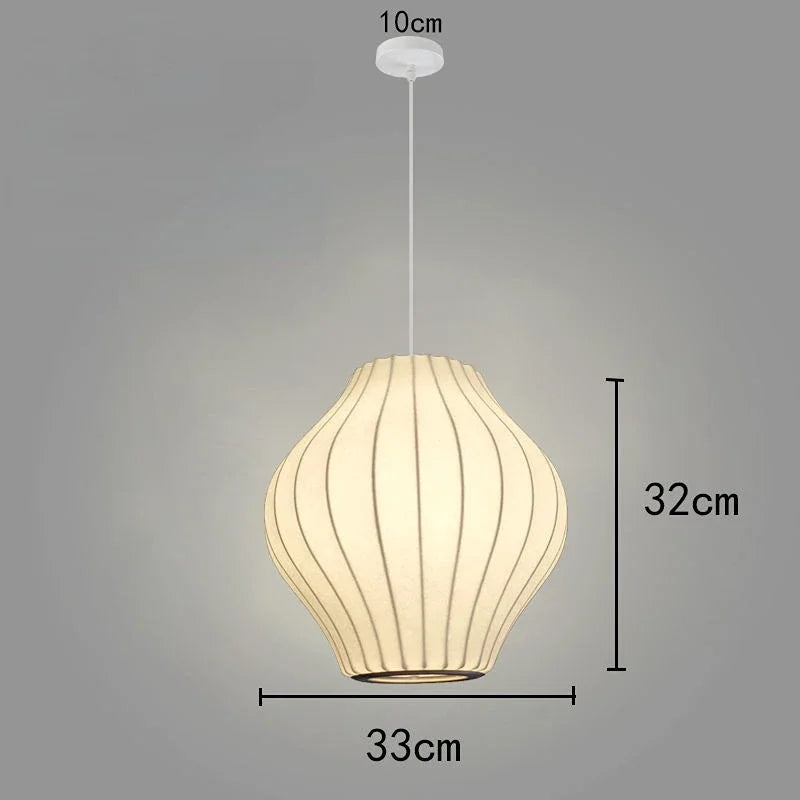 Afralia™ Nordic Fabric Lantern Pendant Chandelier for Bedroom Living Room Home Decor