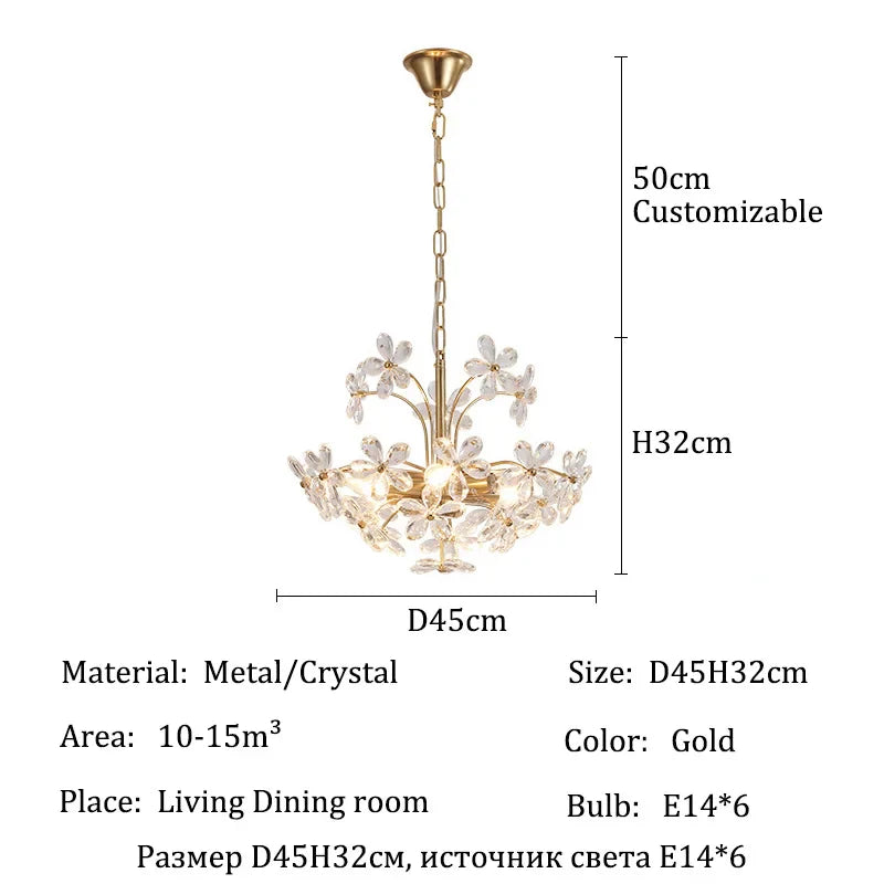 Afralia™ Crystal Modern LED Pendant Ceiling Light Chandelier for Bedroom Salon Home Decor