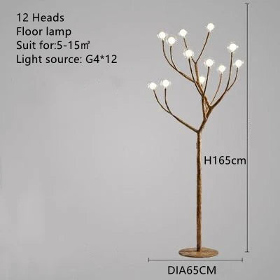 Resin Tree Branch Chandelier G4 Bubble Pendant Light by Afralia™ - Retro Glass Hanging Lamp