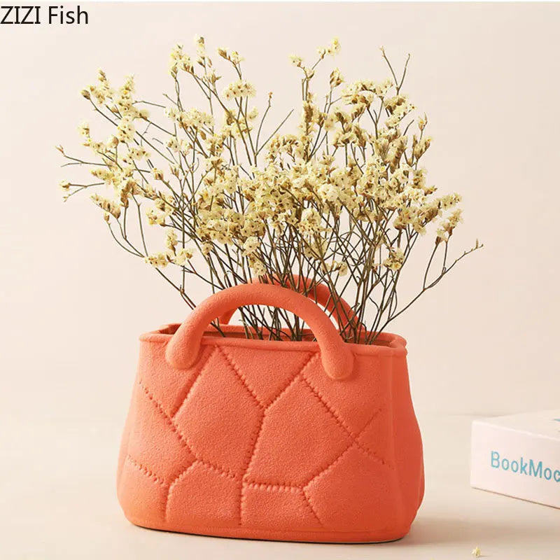 Afralia™ Handwoven Ceramic Vase: Decorative Flower Pot for Home Décor and Floral Arrangement