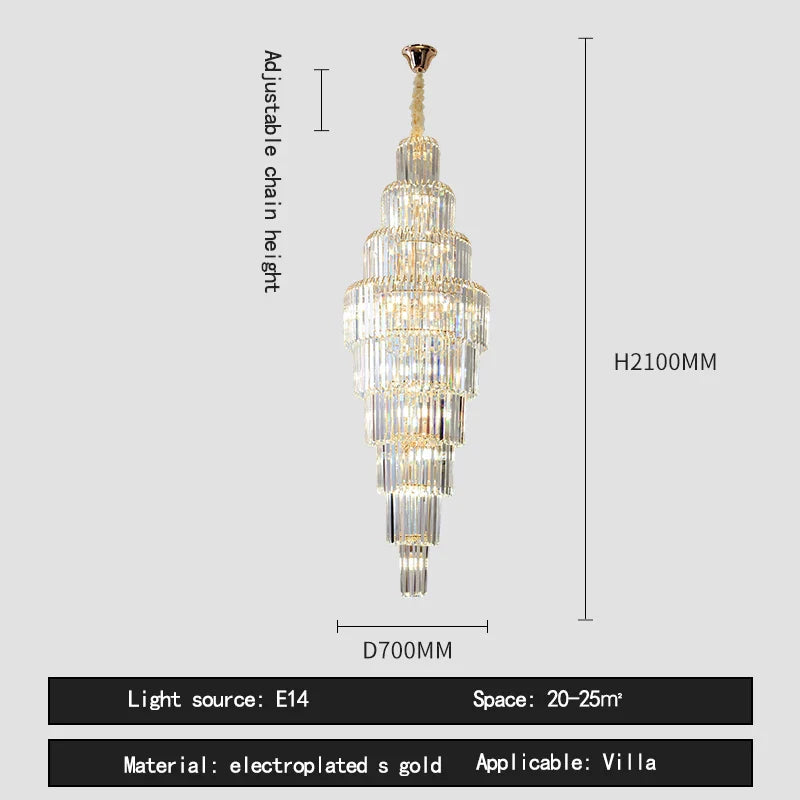 Afralia™ Crystal Pendant Light: Luxury Nordic Villa Chandelier with Hollow Design