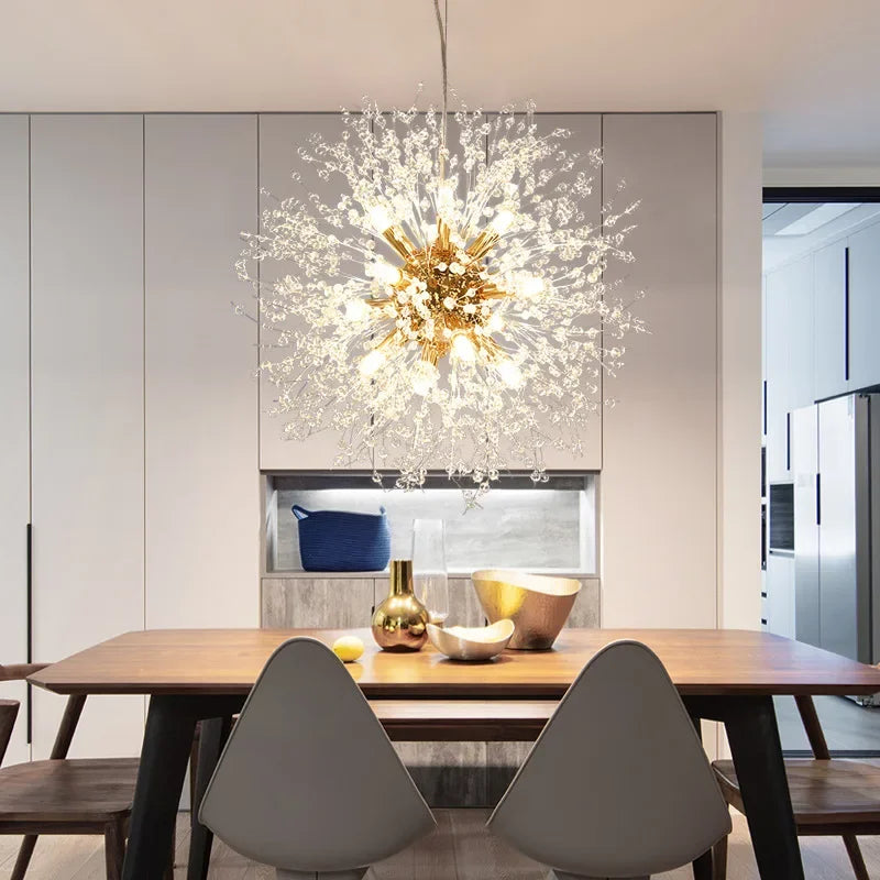 Afralia™ Crystal Snowflake Chandelier - Nordic Dandelion Gypsophila Pendant Light for Luxury Living Spaces