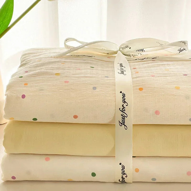 Afralia™ Small Floral Print Double-Layer Yarn Bedding Set - Super Soft Duvet Cover Kit