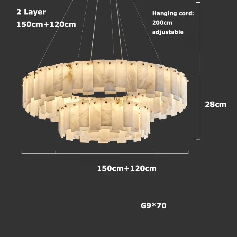 Afralia™ Modern Marble Design LED Ceiling Chandelier for Living Room