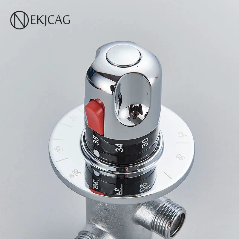 Afralia™ Thermostatic Brass Kitchen & Bathroom Mixing Valve Faucet for Cold and Hot Water