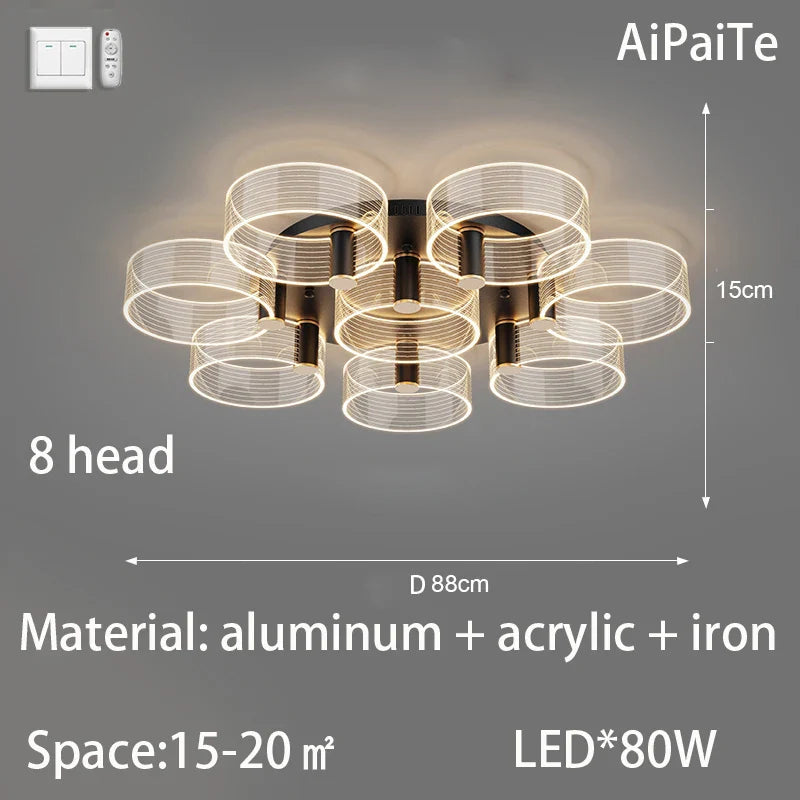 Afralia™ Luxury Acrylic Chandelier for Living Room, Bedroom, Kitchen - LED 220V Luster