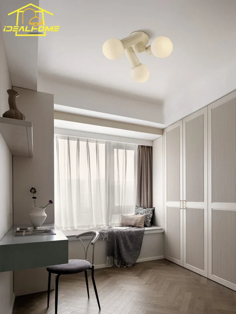 Afralia™ Cream Wind LED Ceiling Light - Modern, Warm, Simple Home Decor