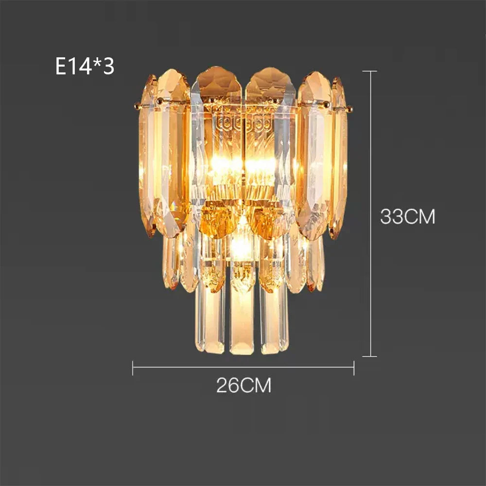 Afralia™ Crystal LED Wall Lamp: Minimalist Luxury Lighting for Living Room TV Background