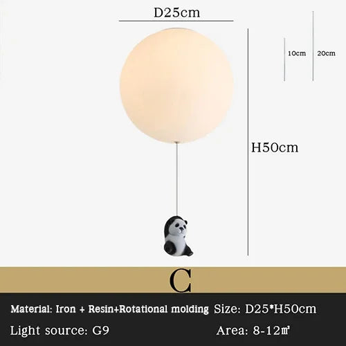 Afralia™ Kids Bear LED Ceiling Chandelier, Cute Bedroom Pendant Light for Boys and Girls