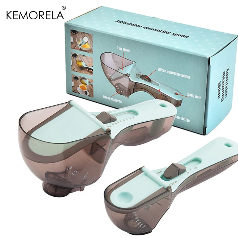 Afralia™ 2-Piece Adjustable Measuring Cups and Spoons Set | Versatile Kitchen Scoops