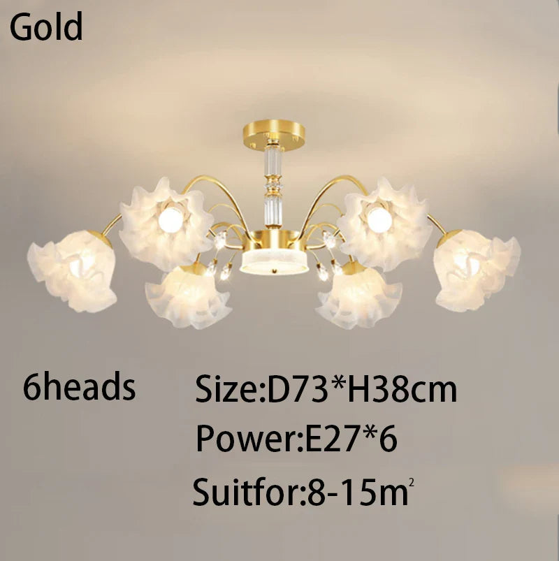 Afralia™ Modern E27 Flower Chandelier for Living Room, Bedroom, and Restaurant