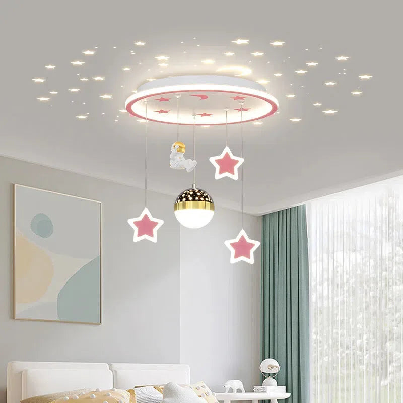 Afralia™ LED Star Chandelier: Kids Room Lighting Fixture for Bedroom & Study Room