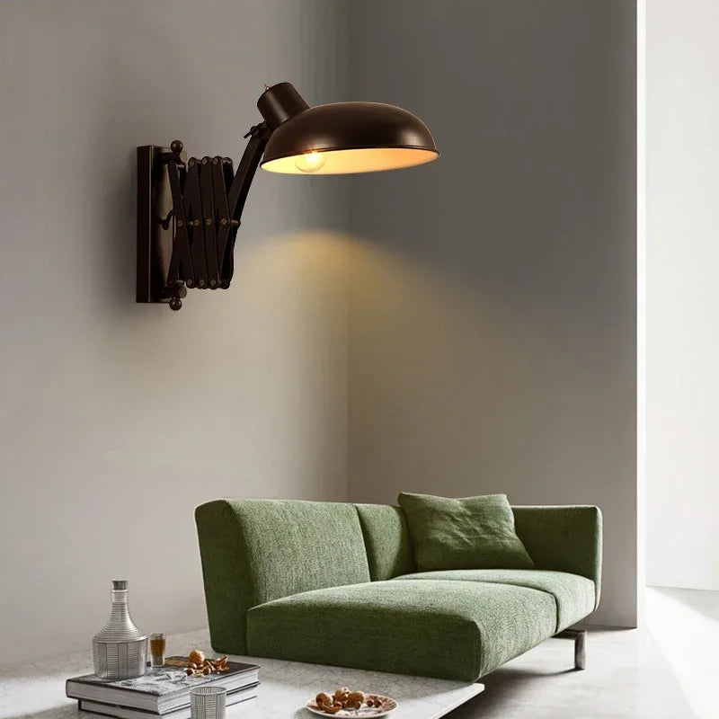 Afralia™ Vintage Black Iron Wall Lamp Retro Industrial Kitchen Living Room Light