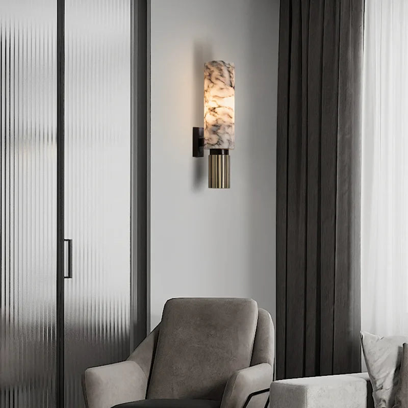 Afralia™ Luxe Marble Wall Lamp: Modern LED Sconce for Living Room, Bedroom & Home Décor