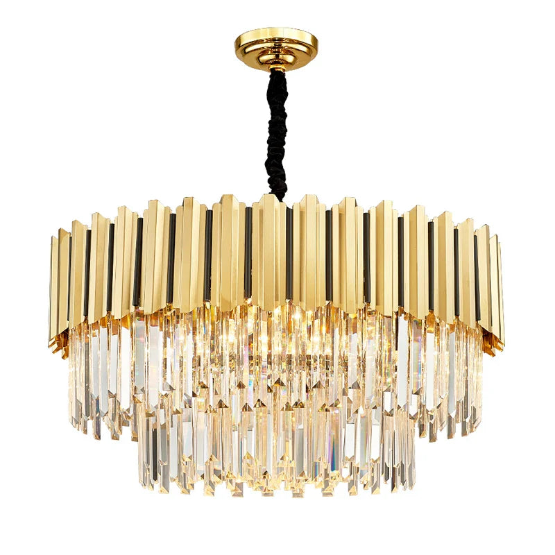 Afralia™ Gold Crystal LED Chandelier: Modern Luxe Lighting Fixture for Home Decor
