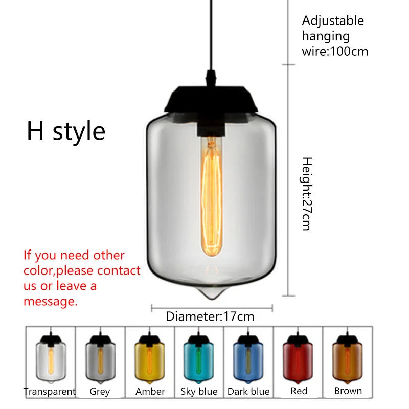 Afralia™ Glass Pendant Chandelier E27 Ceiling Light for Living Dining Kitchen Bedroom