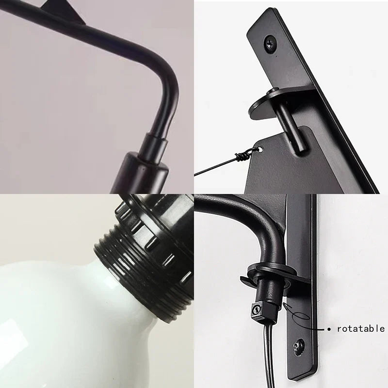 Afralia™ Plug Switch Wall Light Minimalist Long Arm Lamp Rotatable E27 Bulb for Parlor Bedroom