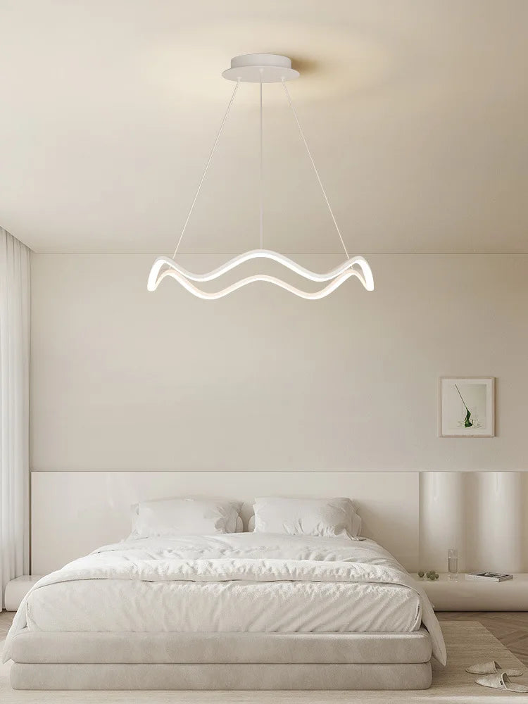 Afralia™ Circle Wave LED Pendant Chandelier for Modern Living Dining Bedroom Lighting