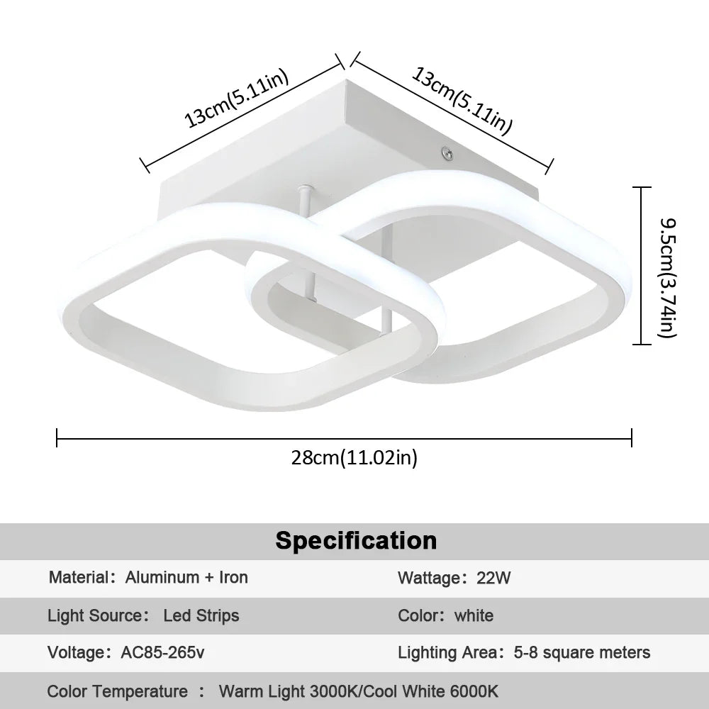 Afralia™ White Acrylic Chandelier LED Ceiling Lamp for Living Dining Room Home Decor