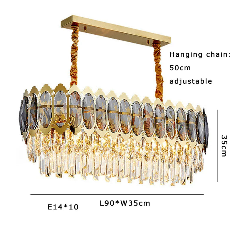 Afralia™ Crystal Ceiling Chandelier for Modern Living Room Decor