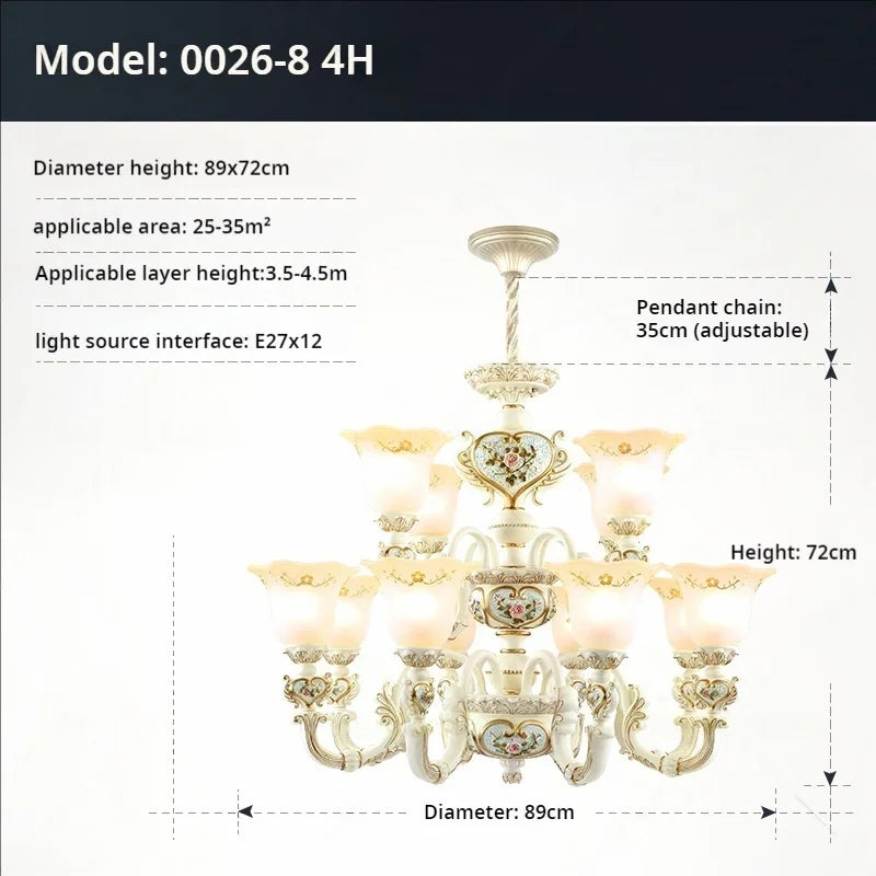 Afralia™ Luxury Resin Chandelier for Elegant Living Room, Dining Room, and Bedroom