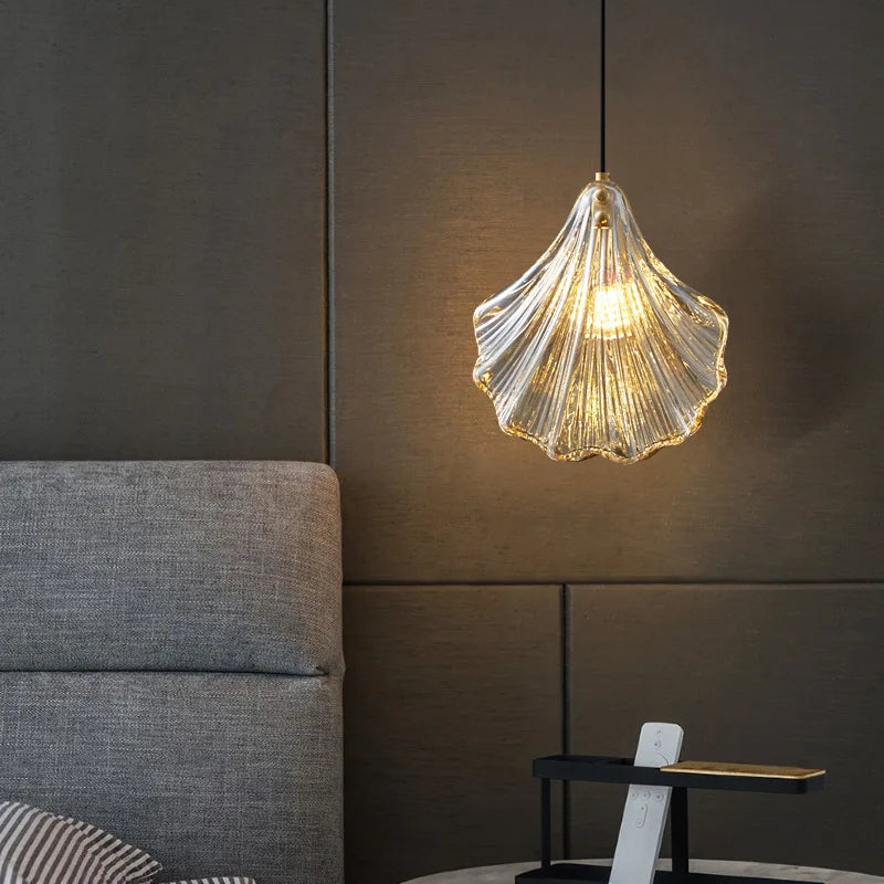 Afralia™ Modern Luxury LED Shell Pendant Light for Bedroom, Living Room, Dining Room