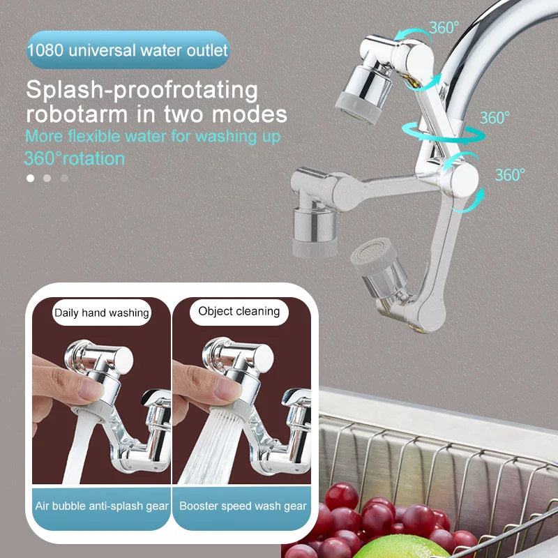 Afralia™ Rotating Faucet Extender with 2 Modes – Anti-Splash Bubbler Nozzle for Kitchen Tap