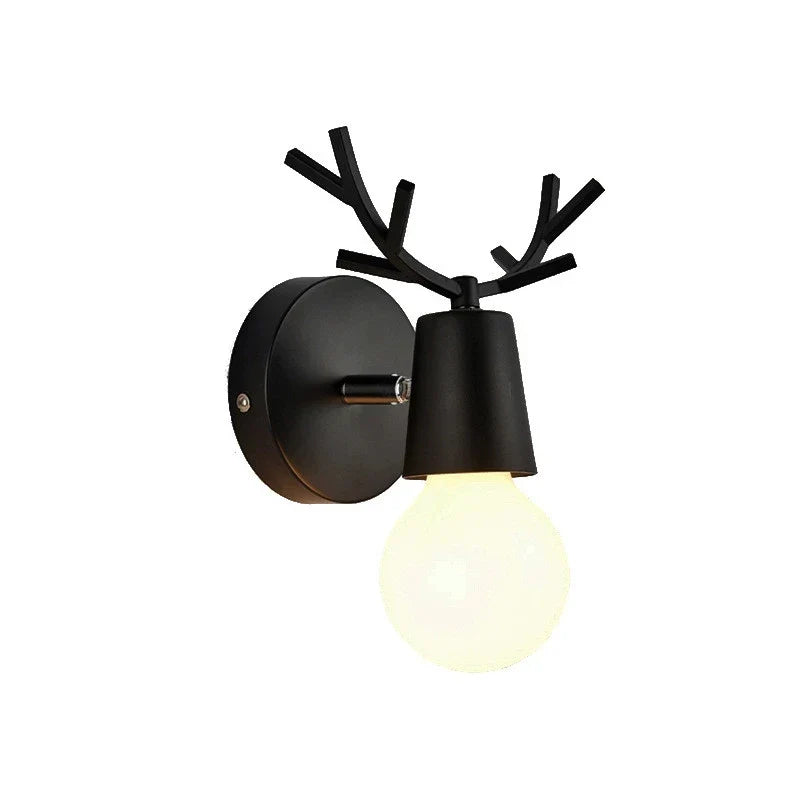 Afralia™ Nordic Deer Head LED Wall Lamp - Modern Minimalist Bedroom Lighting