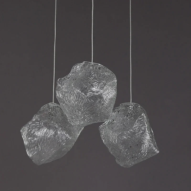 Afralia™ Ice Cake Glass Chandelier Pendant Lights for Indoor Decor Lighting