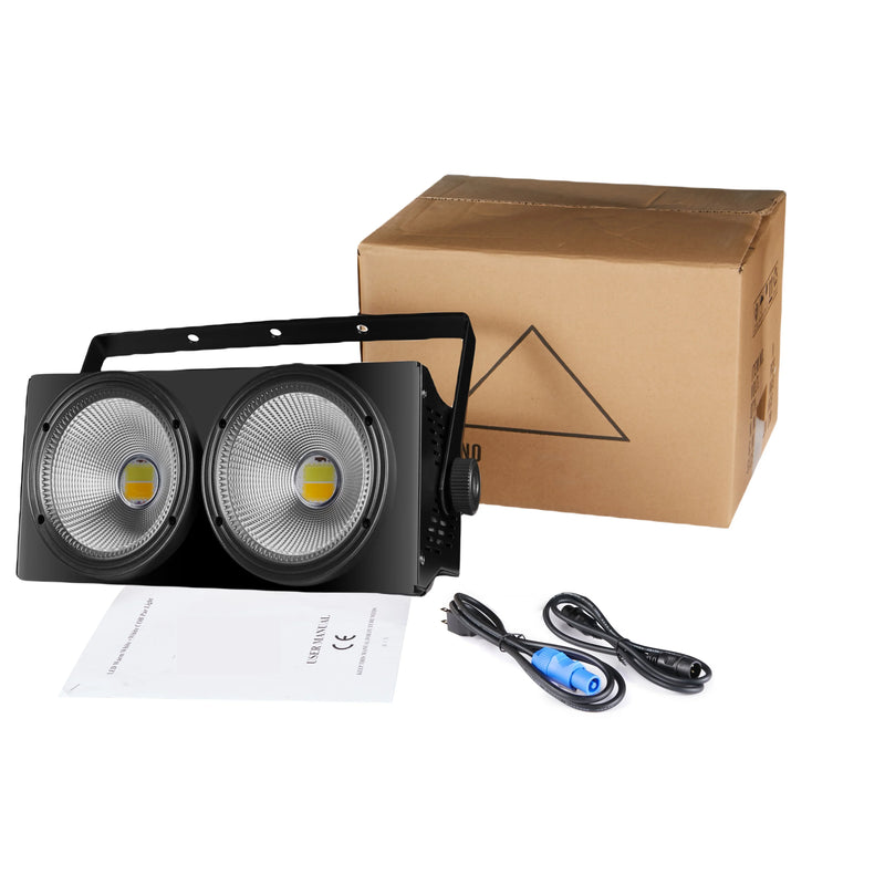 Afralia™ 2eyes COB LED Audience Lights 2x100W 2in1 Strobe Wash Disco DJ Light