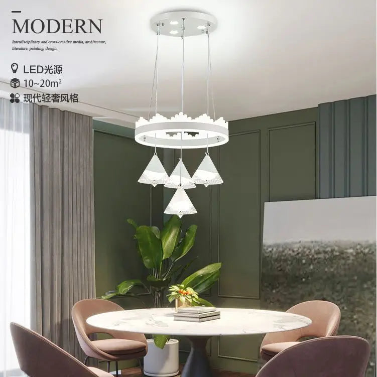 Afralia™ Elegant 4-Head LED Dining Table Chandelier