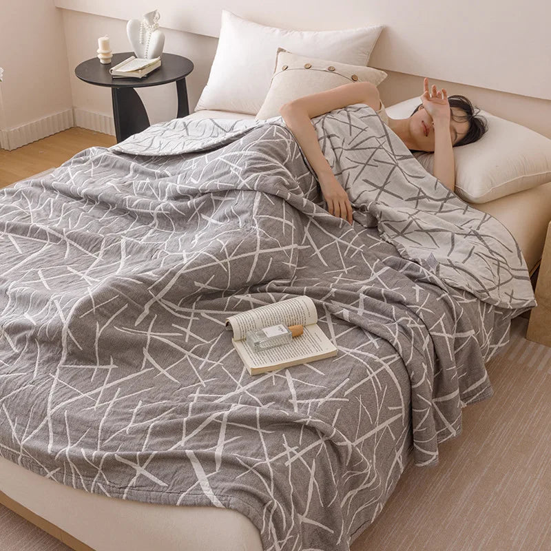 Afralia™ Floral Cotton Sofa Blanket - High Quality Multifunctional Bed Cover