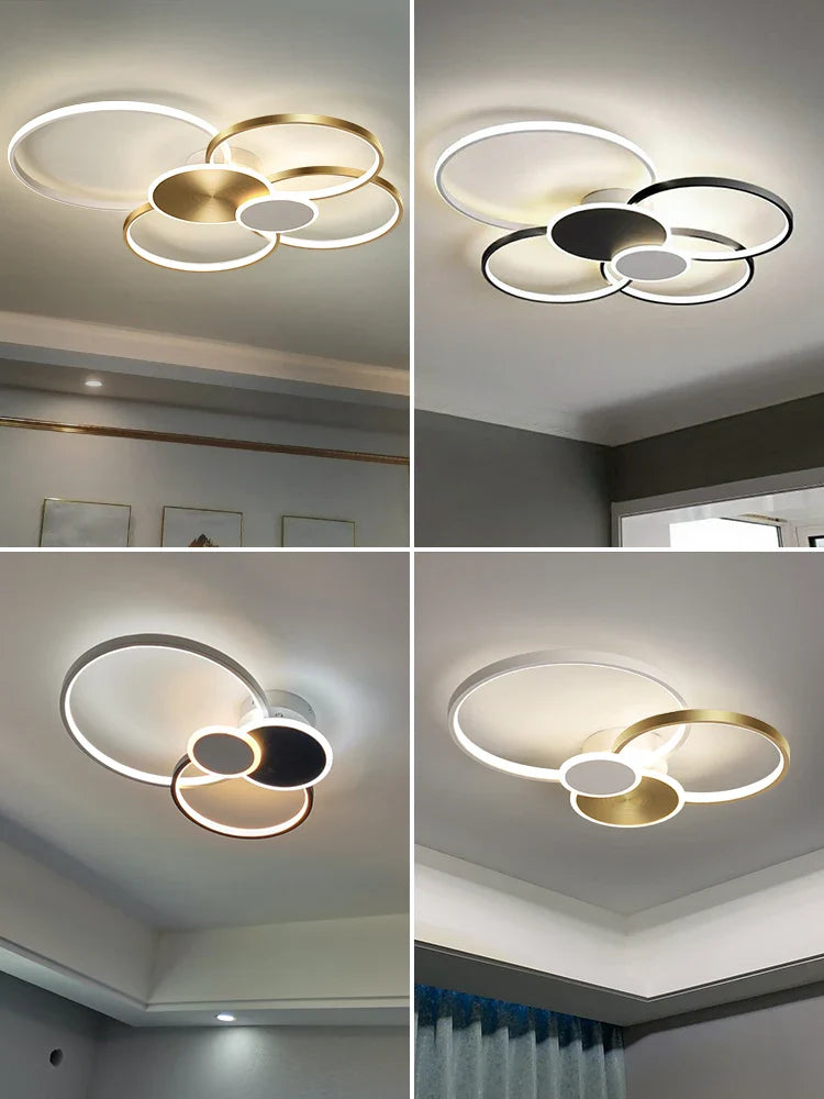 Afralia™ LED Round Ceiling Chandelier for Modern Living Room Decor
