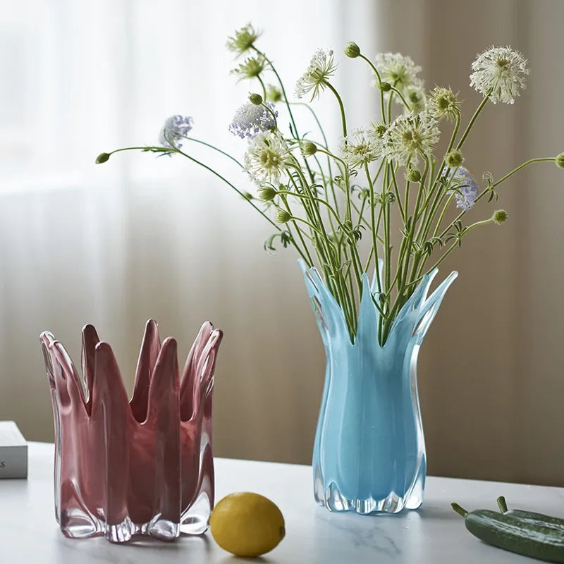 Afralia™ Geometric Bud Glass Vase for Home Decoration and Storage