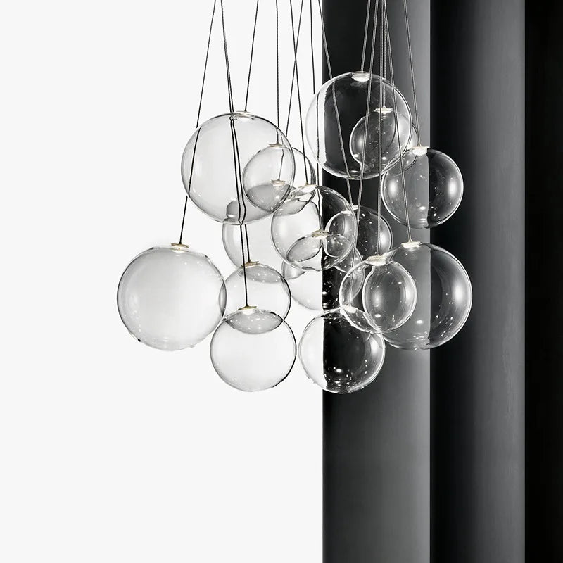 Afralia™ Glass Ball LED Pendant Chandelier for Modern Spaces