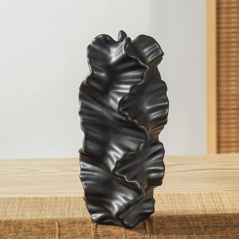 Afralia™ Ceramic Vase for Home Decor, Irregular Patterns, Handcrafted Flower Arrangement Accessory