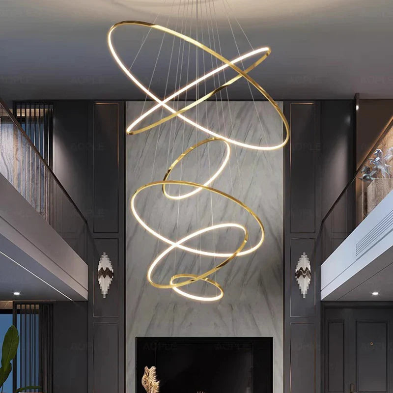 Afralia™ Nordic Stair Chandelier Living Dining Room Pendant Ceiling Indoor Lighting